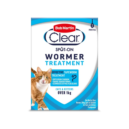 Bob Martin Clear Wormer Spot On for Cats (1 pipette)-Pettitt and Boo