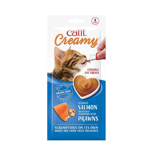 Catit Creamy - Lickable Treats 4 Pack Salmon & Prawn-Pettitt and Boo