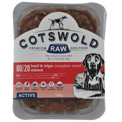Cotswold Active 80/20 Raw Dog Food 500g-Pettitt and Boo