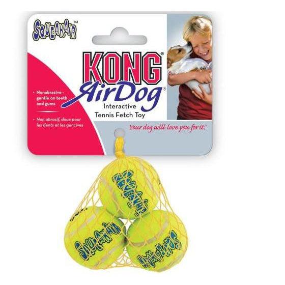 KONG Air Squeaker Tennis Ball (3Pk) Extra Small-Pettitt and Boo
