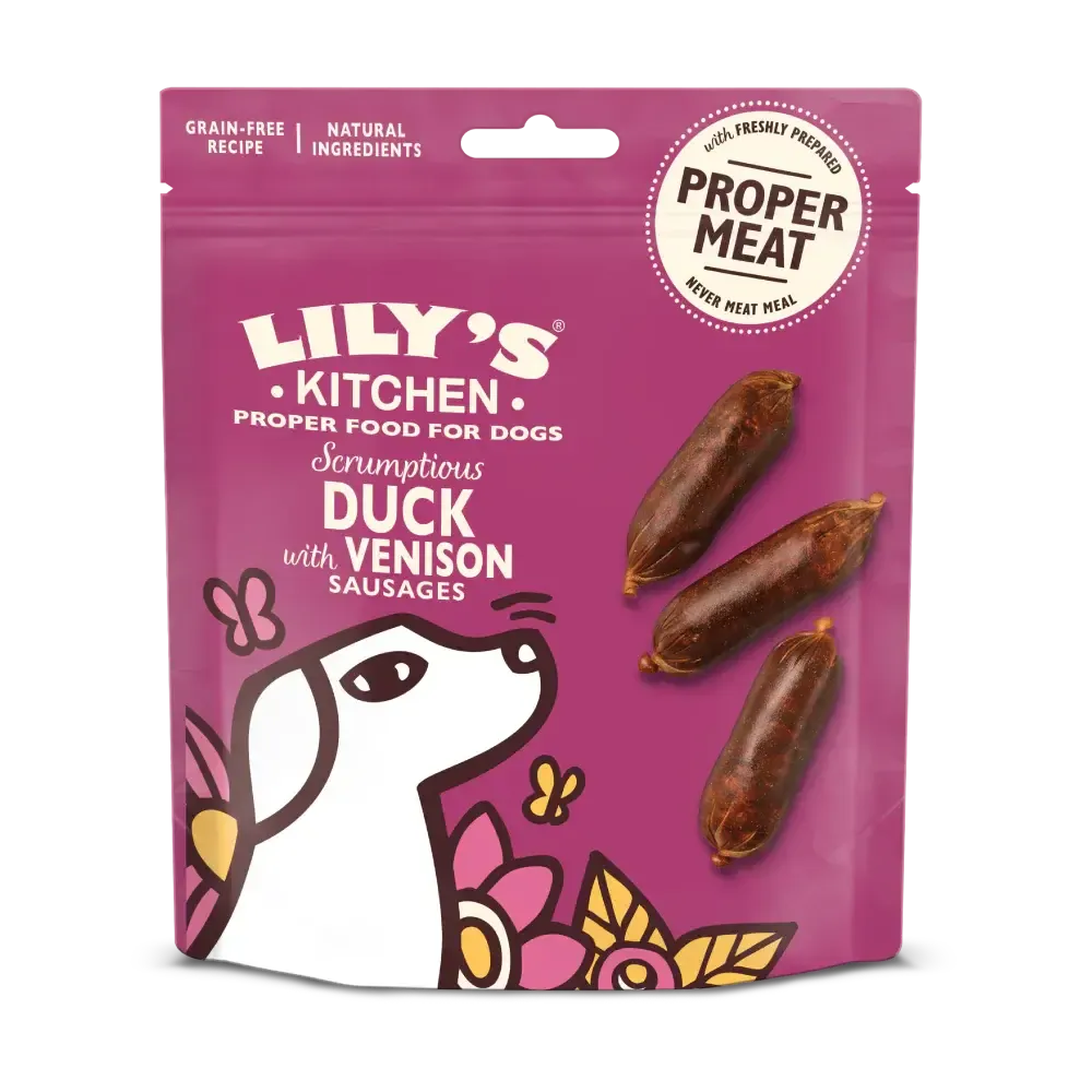 Lily’s Kitchen Duck & Venison Sausages 70g-Pettitt and Boo