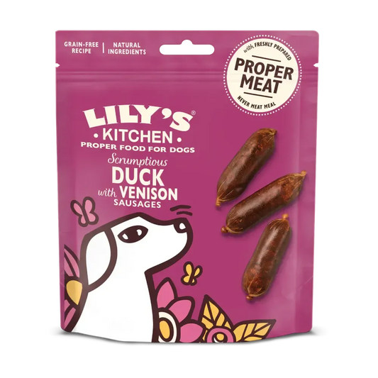 Lily’s Kitchen Duck & Venison Sausages 70g-Pettitt and Boo