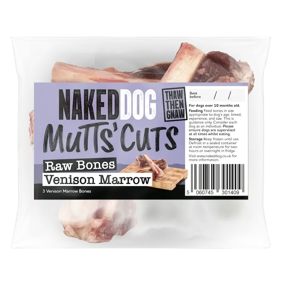 Naked Dog Mutts’ Cuts - Raw Venison Marrow Bones - 3 pieces-Pettitt and Boo