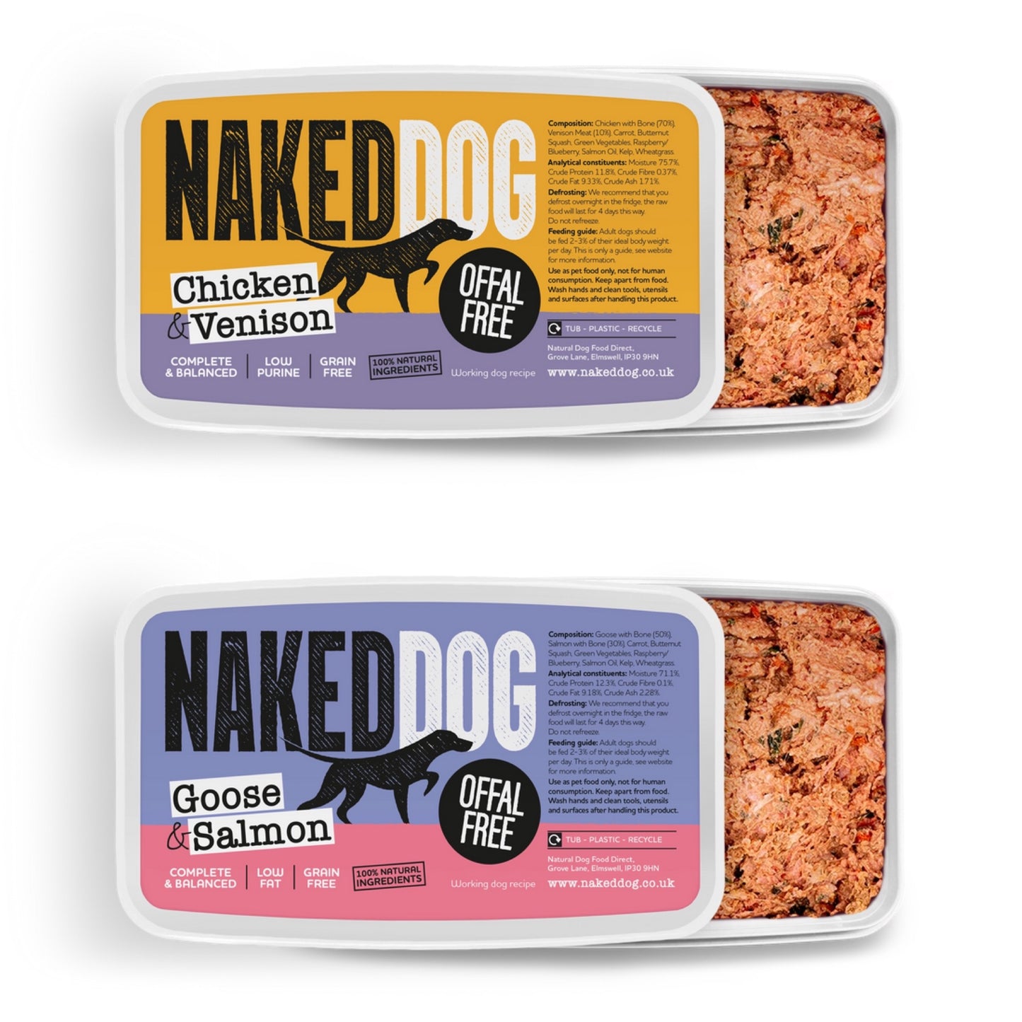Naked Dog Offal Free Range 2x500g-Pettitt and Boo