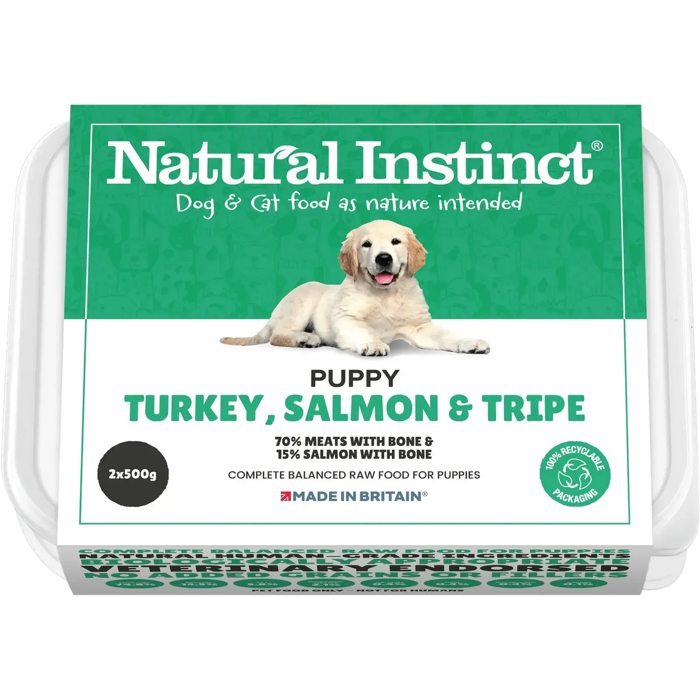 Natural Instinct Puppy Range - 2x500g Asst Flavours-Pettitt and Boo