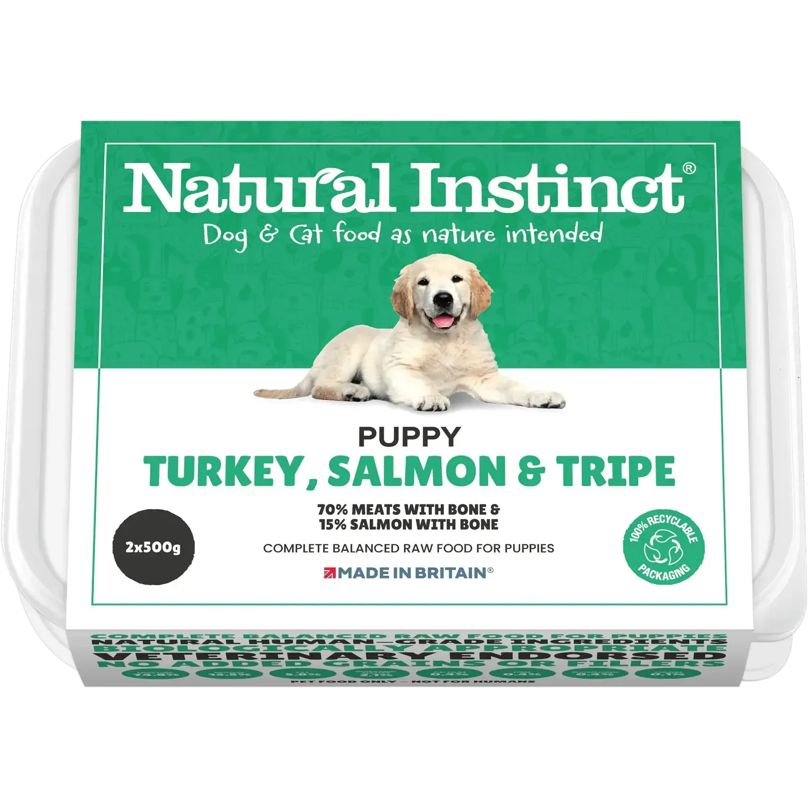 Natural Instinct Puppy Range - 2x500g Asst Flavours-Pettitt and Boo
