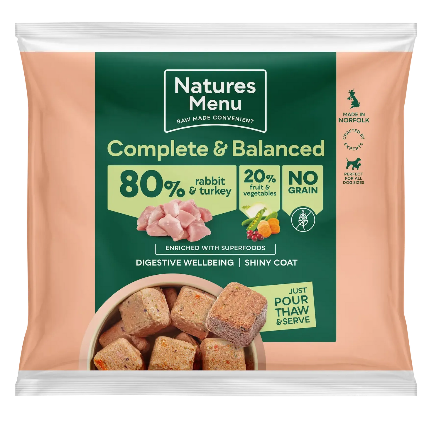 Natures Menu 80-20 Complete Nuggets 1kg-Pettitt and Boo