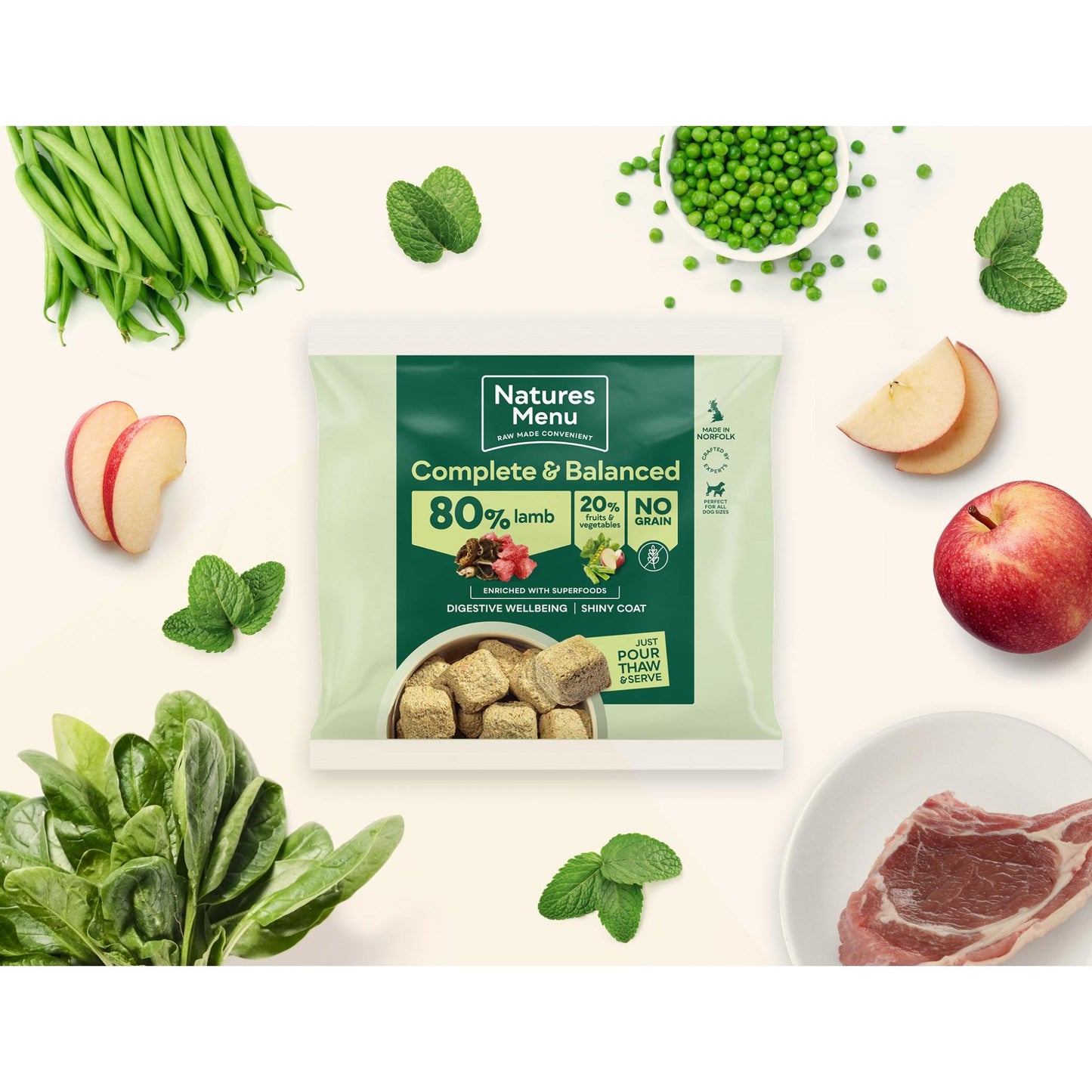 Natures Menu 80-20 Complete Nuggets 1kg-Pettitt and Boo