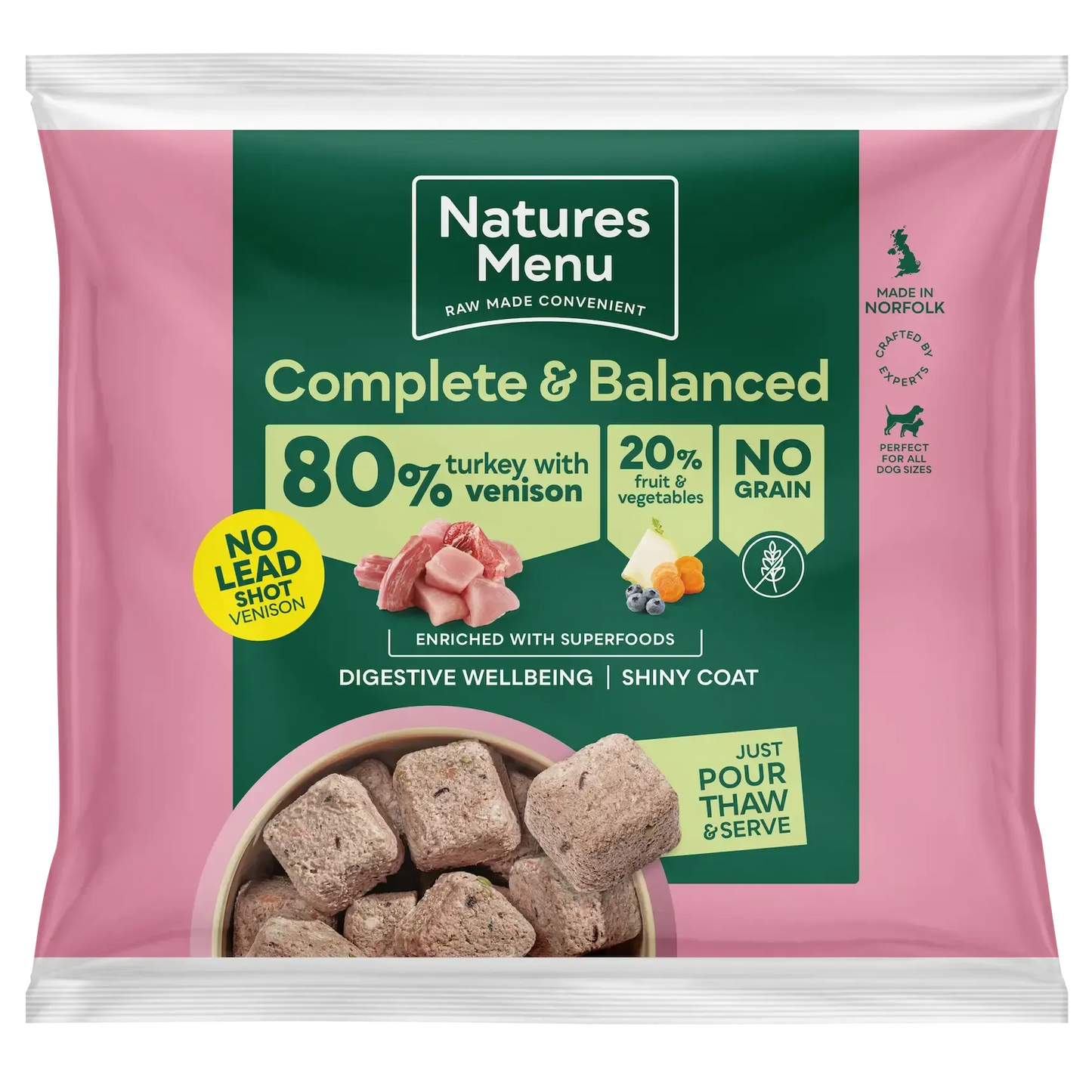 Natures Menu 80-20 Complete Nuggets 1kg-Pettitt and Boo