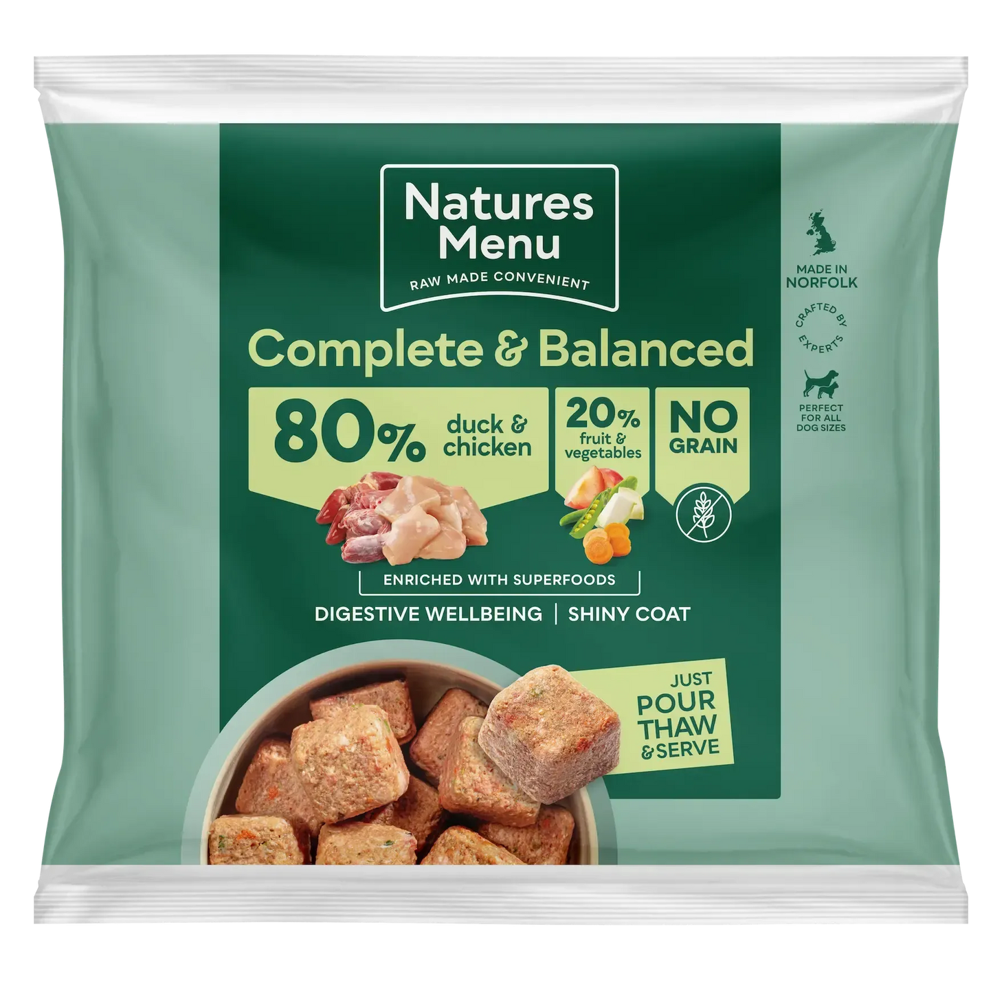 Natures Menu 80-20 Complete Nuggets 1kg-Pettitt and Boo