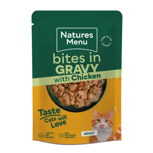 Natures Menu Cat Bites in Gravy Complete Pouches-Pettitt and Boo