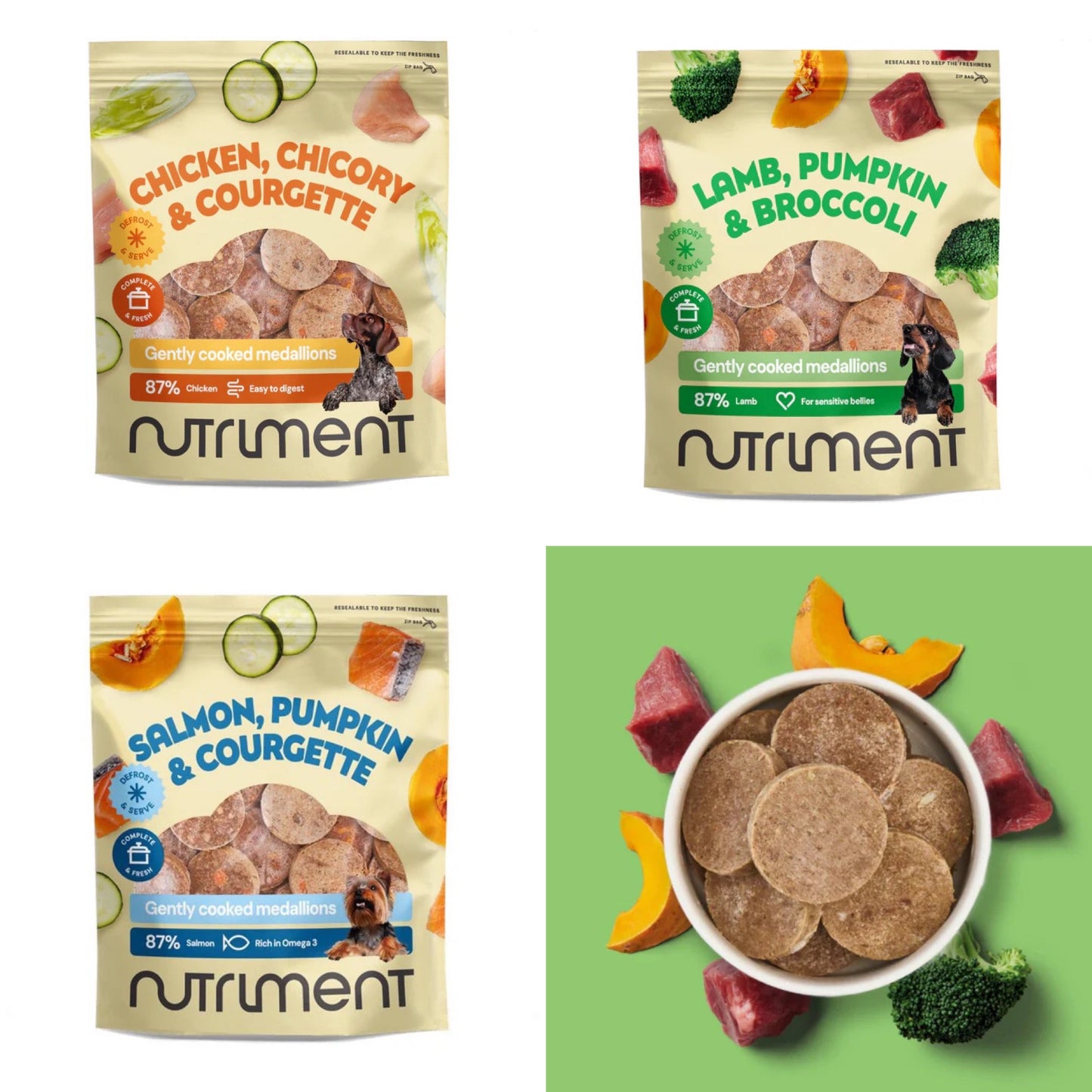 Nutriment Gently Cooked Medallions Complete 800g-Pettitt and Boo
