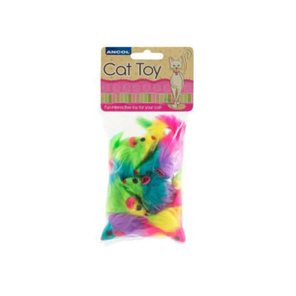 Ancol Furry Rainbow Mice 6 Pack-Pettitt and Boo