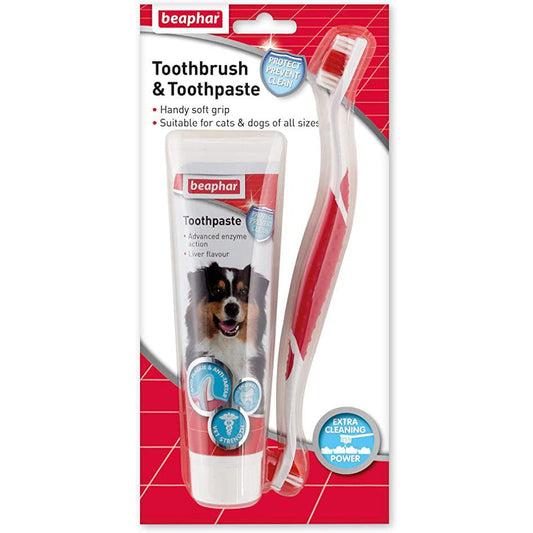 Beaphar Toothbrush & Toothpaste Kit for Cats and Dogs-Pettitt and Boo