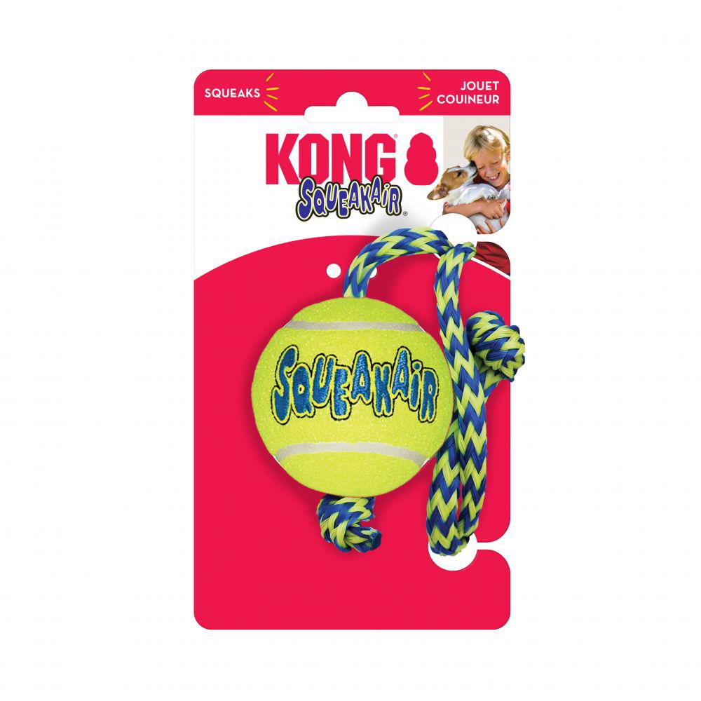 KONG SqueakAir Ball with Rope-Pettitt and Boo