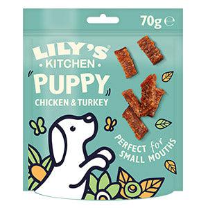 Lily's Kitchen Chicken and Turkey Nibbles for Puppies 70g-Pettitt and Boo