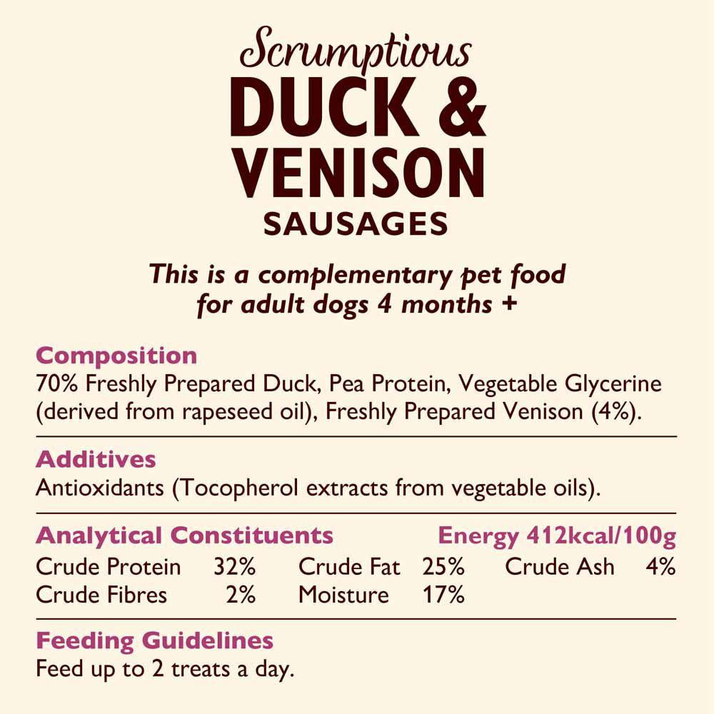 Lily’s Kitchen Duck & Venison Sausages 70g-Pettitt and Boo