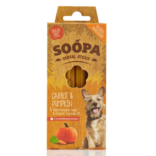 Soopa Dental Sticks Carrot & Pumpkin (100g)-Pettitt and Boo